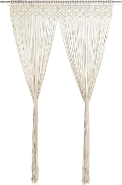 vidaXL Makramee Vorhang aus Baumwolle in Beige, B/H: 140 x 240 cm - Bild 1