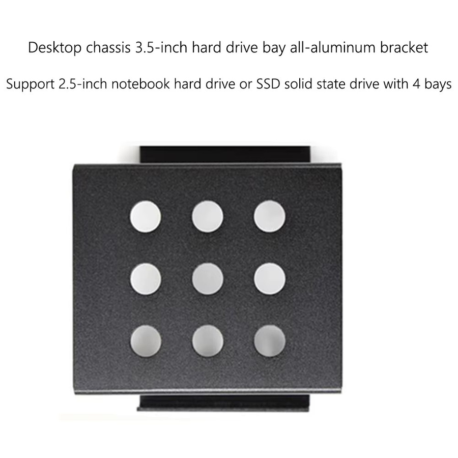 ALLOYSEED 4-Bay SSD-auf-3,5-Zoll-Festplatten-Caddy-Chassis, interner Montageadapter in Schwarz - Bild 4