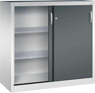 C + P Werkzeugschrank Acurado mit Schiebetüren aus Stahl, Farbe: Lichtgrau/Anthrazitgrau, B/T/H: 120 x 50 x 120 cm - Bild 1