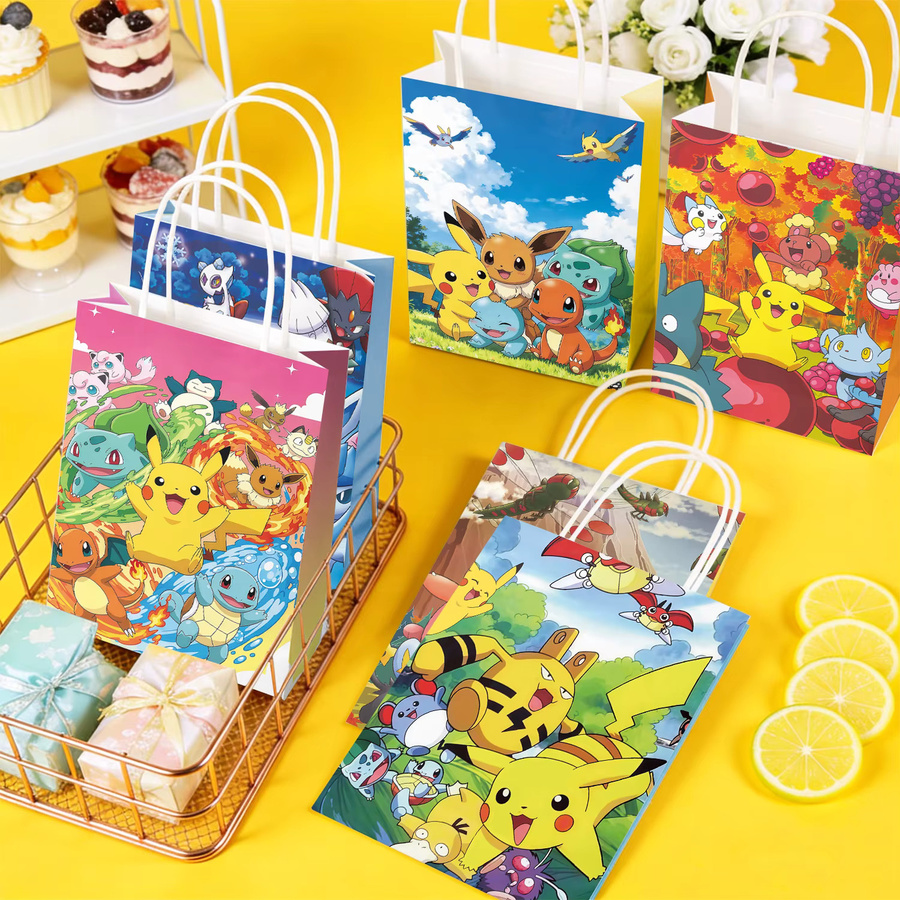 18 Stück Pokemon Party-Geschenktüten aus Papier mit Pikachu Motiv in Mehrfarbig von Potdemiel - Bild 2