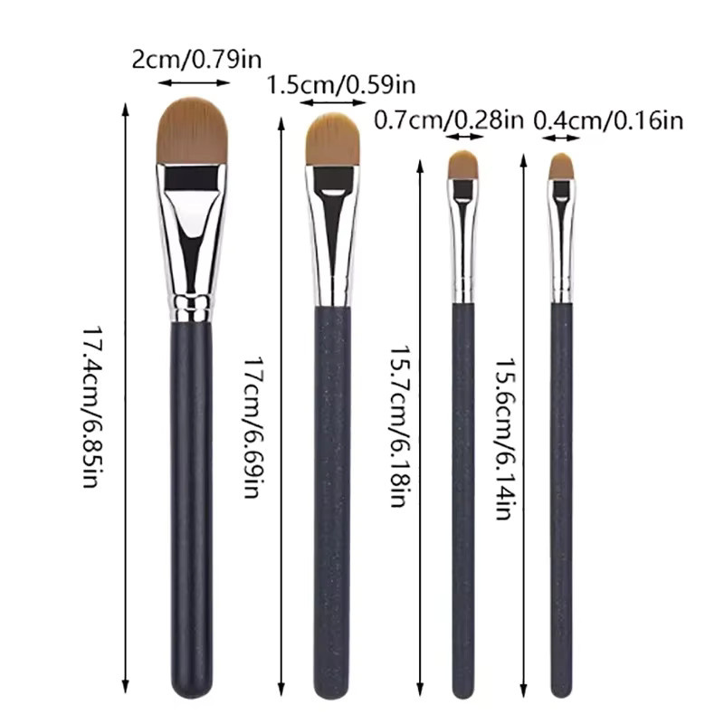 RUZOFO Make-up-Pinsel, flüssige Creme, Foundation Concealer, 4 Größen - Bild 2