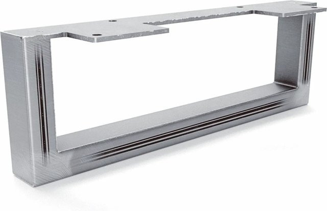 HEVVA Möbelbein GRAZ aus Rohstahl in Silber, Höhe: 10 cm, Tiefe: 30 cm - Bild 1