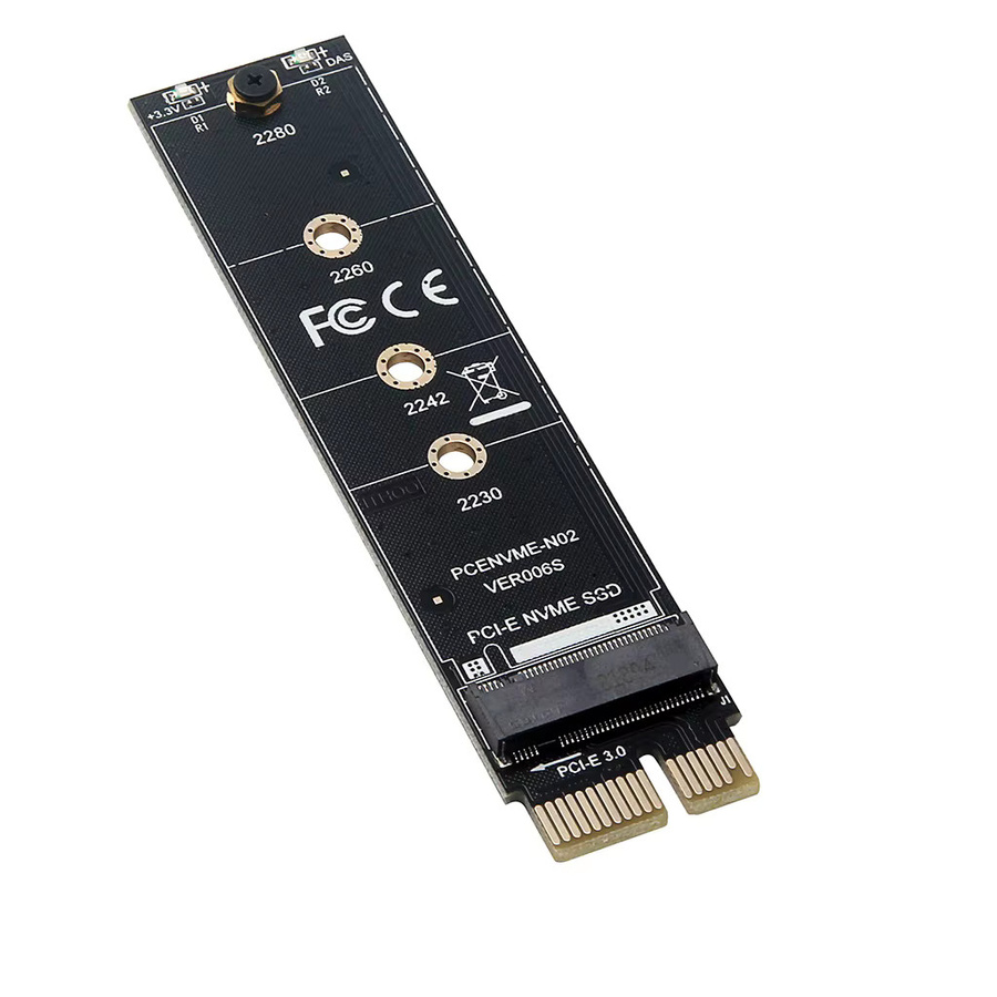 T.F.SKYWINDINTL NVME M.2 auf PCI E3.0 1X Festplatten-Adapterkarte, M Key NGFF Modul Konverter Erweiterungskarte, Schwarz - Bild 2