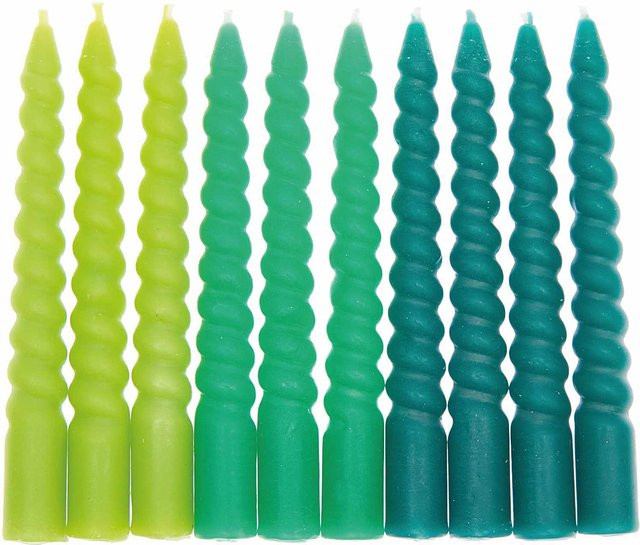 Rico Design Spiralkerzen in Grün, Durchmesser: 1,2 cm, Höhe: 10 cm - Bild 1