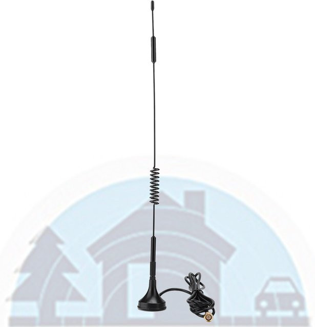 Qiilu Hochleistungsantenne 433 MHz 10 dBi mit SMA-Stecker und magnetischer Saugbasis in Schwarz, Länge: 31 cm - Bild 1