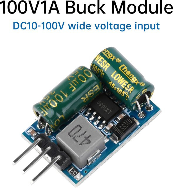 DC10 Step-Down-Leistungsmodul Hochstrom 1 A für 24 V, 36 V, 48 V, 60 V, 72 V auf 3,3 V oder 5 V mit Hochspannungswiderstand - Bild 1
