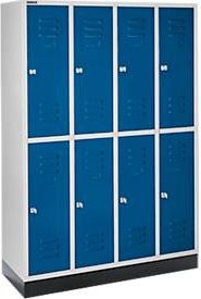 Schäfer Shop Select Kleiderspind mit 4 x 2 Abteilen, Sockel und Zylinderschloss, Farbe: Enzianblau - Bild 1