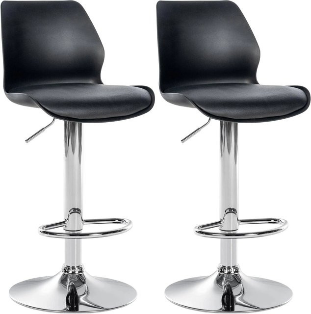 2er Set DELUKE Barhocker BOSEN in Schwarz, höhenverstellbare Barstühle mit Lehne und 360 Grad Drehsitz, B/T/H: 39 x 42 x 82 cm - Bild 1
