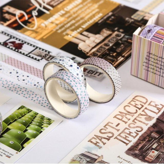 JETTING Washi-Tape Set mit Kirschstern-Design in Multicolour für Schulbedarf und Bastelarbeiten, 5 Stück - Bild 1