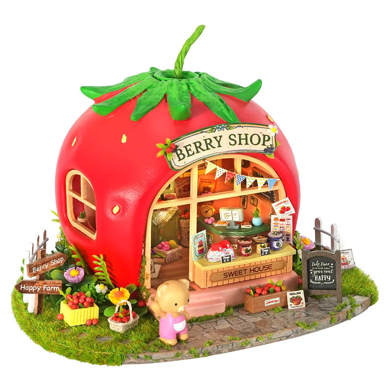 Battoom Mikro-Frucht-Beerenladen Zitrone Apfel Haus, 3D Puzzle, DIY Handgemachtes Spielzeug-Set - Bild 2