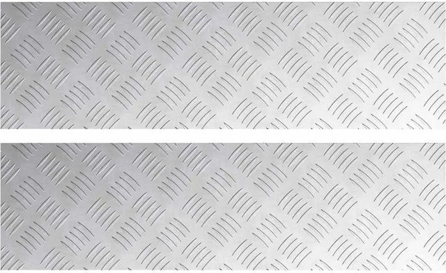 vidaXL Rutschhemmende Treppenkanten in Rautenoptik aus Aluminium, 2 Stück, Silber, B: 70 cm, T: 20 cm, H: 1,8 cm - Bild 1