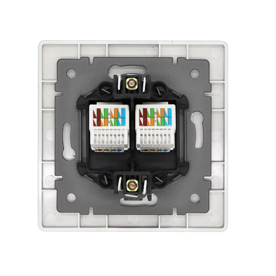 BSEED CAT6 RJ45 Netzwerksteckdose mit Glas Panel für Ethernet LAN nach EU Standard - Bild 2