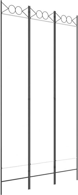 vidaXL 3-teiliger Paravent aus Stoff in Weiß, B/H: 120 x 220 cm - Bild 1
