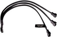 Alphacool Y-Kabelsplitter 4-Pin auf 3x 4-Pin PWM, Schwarz, Länge: 30 cm - Bild 1