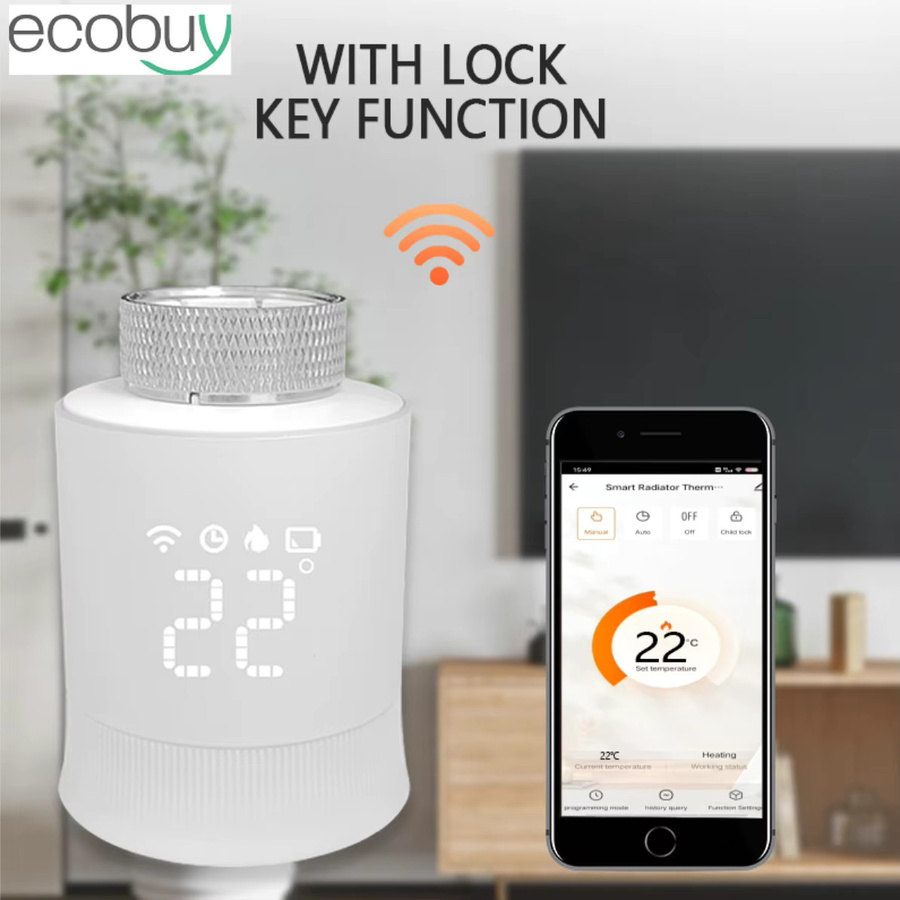 Tuya Zigbee 3.0 Thermostatventil für Heizkörper mit App-Steuerung in Weiß - Bild 2