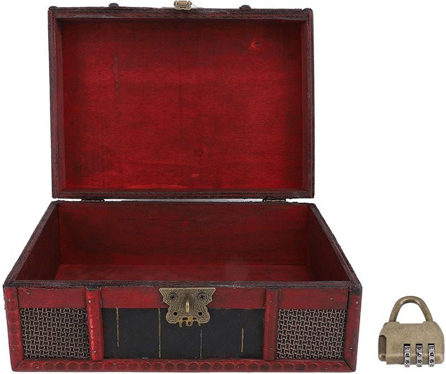 CosyHome Vintage Schmuckkiste aus Dichtfaserplatte in Braun als dekorative Aufbewahrungsbox und Schatztruhe für Armbänder, Ohrringe und Anhänger - Bild 1
