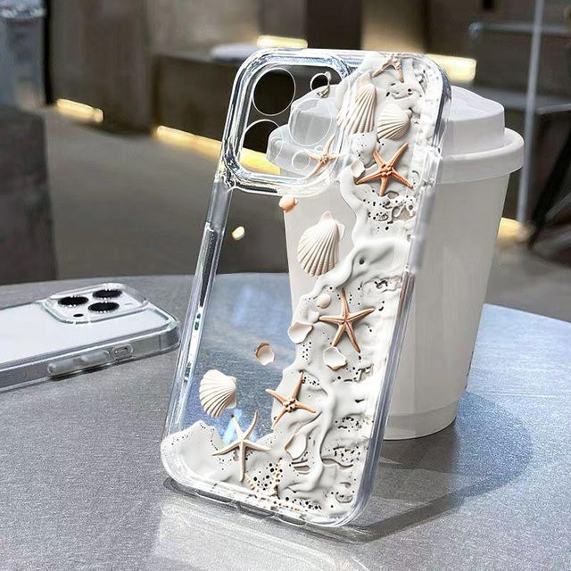 Xiaomi Strand Muschel Handyhülle für Poco F7 F6 X7 X6 X5 M6 Pro Mi 11 Lite 5G 15T 14T 13T 12T 14 13 12 Transparente TPU Stoßfänger Hülle - Bild 1