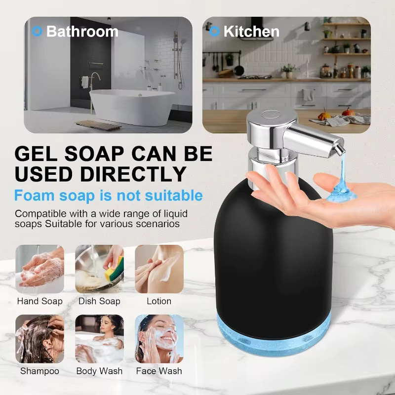 Sarmocare Intelligenter Seifenspender mit Sensorpumpe, USB wiederaufladbar, 320 ml, in Weiß oder Schwarz - Bild 3