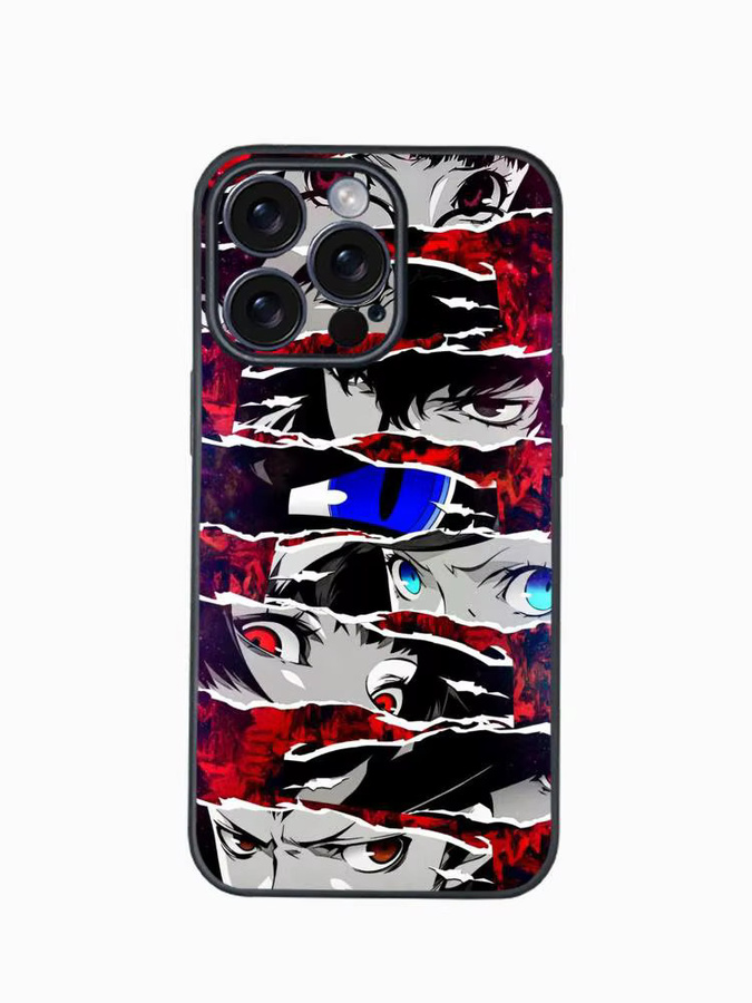 Persona 5 Anime Handyhülle für iPhone 16 15 14 13 12 11 Pro Max Plus Mini aus weichem TPU in Multicolour - Bild 4