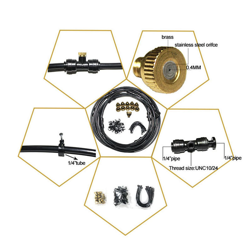 TOMTOP JMS DIY Sprayer Kit Outdoor Beschlagungskühlsystem mit Sprinklern und Verbindern, Farbe: Beige - Bild 9