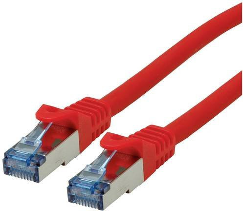 Roline RJ45 Patchkabel CAT 6a S/FTP Ethernet LAN Rot, Länge: 0,30 m - Bild 1