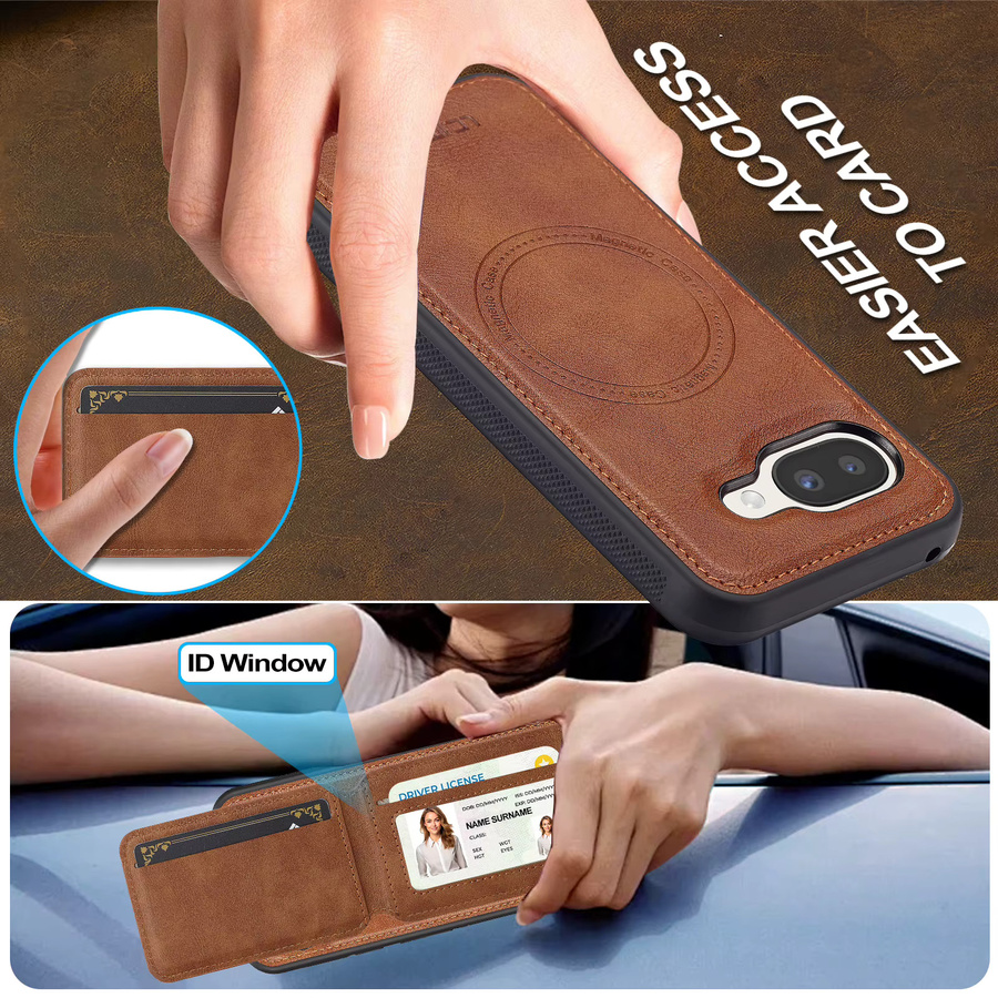2-in-1 Leder-Brieftasche mit abnehmbarem Kartenfach als Schutzhülle für Google Pixel 10 9 Pro XL 8 7 in Braun - Bild 2