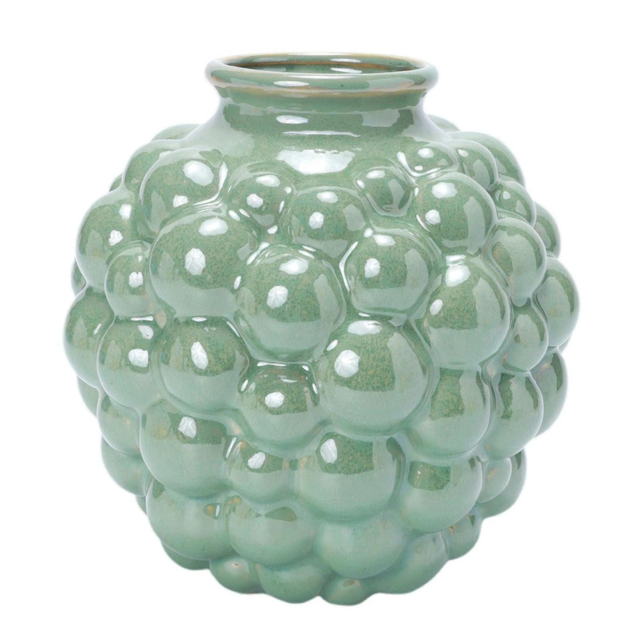 House of Nature Vase Puerto Cortés aus Keramik in Türkis mit organischen Blasen, Höhe: 31 cm - Bild 1
