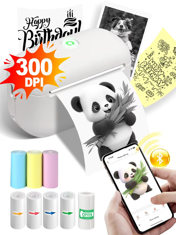 GZQIANJI Mini Bluetooth Thermodrucker für Etiketten mit 300dpi, tragbare Etikettiermaschine für Namensaufkleber und Preisschilder ohne Tinte - Bild 4