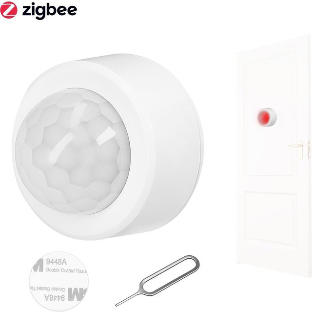 ZigBee PIR Bewegungsmelder Drahtloser Infrarot-Menschenmelder mit 120 Grad Weitwinkelerkennung in Weiß - Bild 1