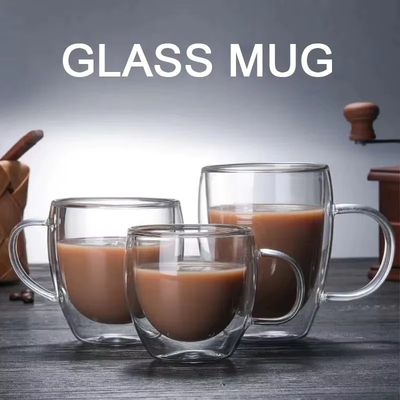 LOULONG Doppelwandige Kaffeetassen aus Glas, 2er Set, Transparent, 355 ml für Espresso, Cappuccino, Latte und Tee - Bild 2
