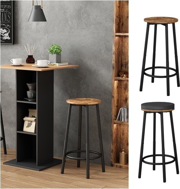 Vicco Barhocker Edmonton Eiche rustikal 2er Set Breite: 31,5 cm, Höhe: 64 cm - Bild 1