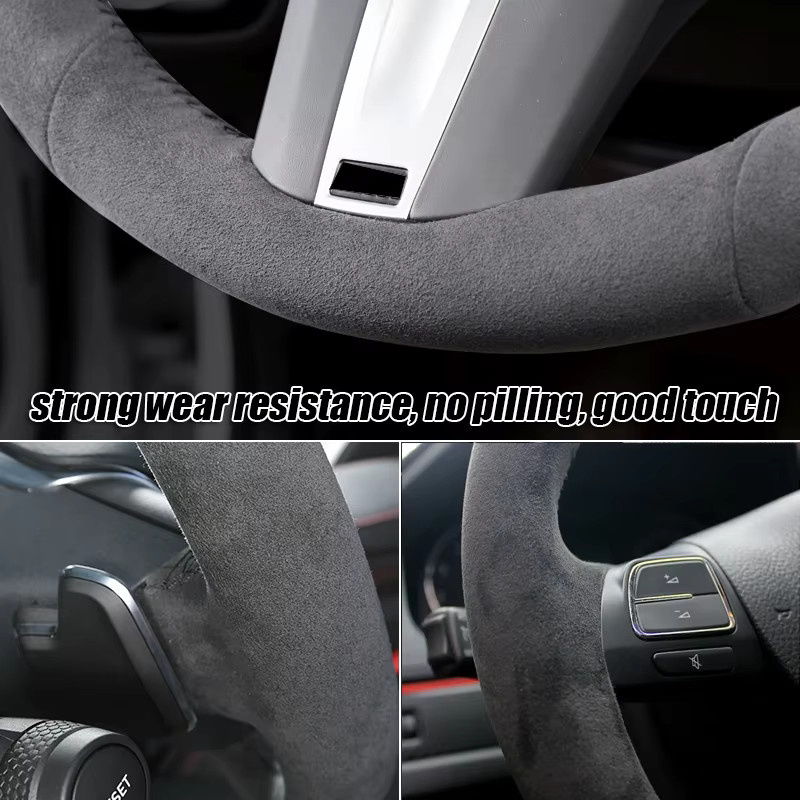 CARDAK Lenkradabdeckung aus weichem Wildleder in Schwarz für BMW M Sport Modelle G30 G31 G32 G20 G21 G14 G15 G16 X3 G01 X4 G02 X5 G05 M5 - Bild 3