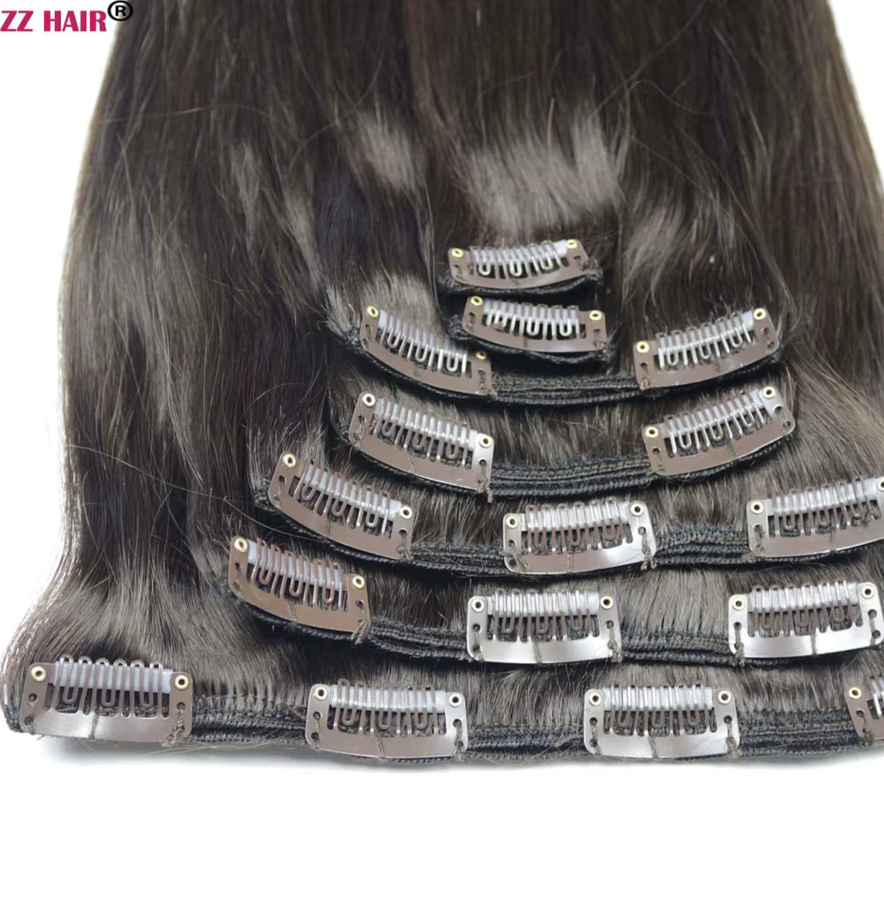 Zzhair Remy-Haar Extensions, 7-teiliges Set, 140g, gerade, 16-24 Zoll - Bild 4