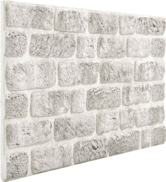 10 Stück Wandpaneele VD Home Furnishing in Hellgrau im Steinlook aus EPS-Schaumstoff, B: 100 cm, H: 50 cm - Bild 1