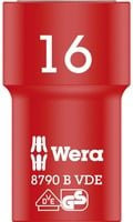 Wera VDE Außen-Sechskant Steckschlüsseleinsatz 16mm 3/8 Zoll in Rot und Gelb - Bild 1