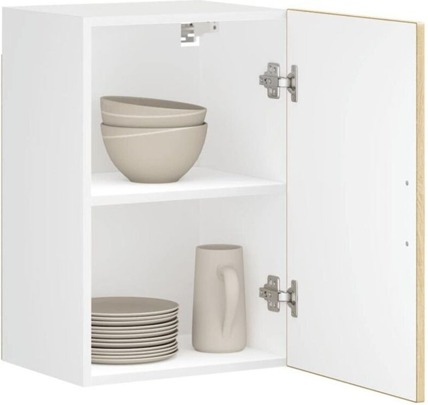 Küchen-Hängeschrank Porto von Vidaxl in Sonoma-Eiche Natur Braun aus Holzwerkstoff mit Drehtüren im minimalistischen Design - Bild 1