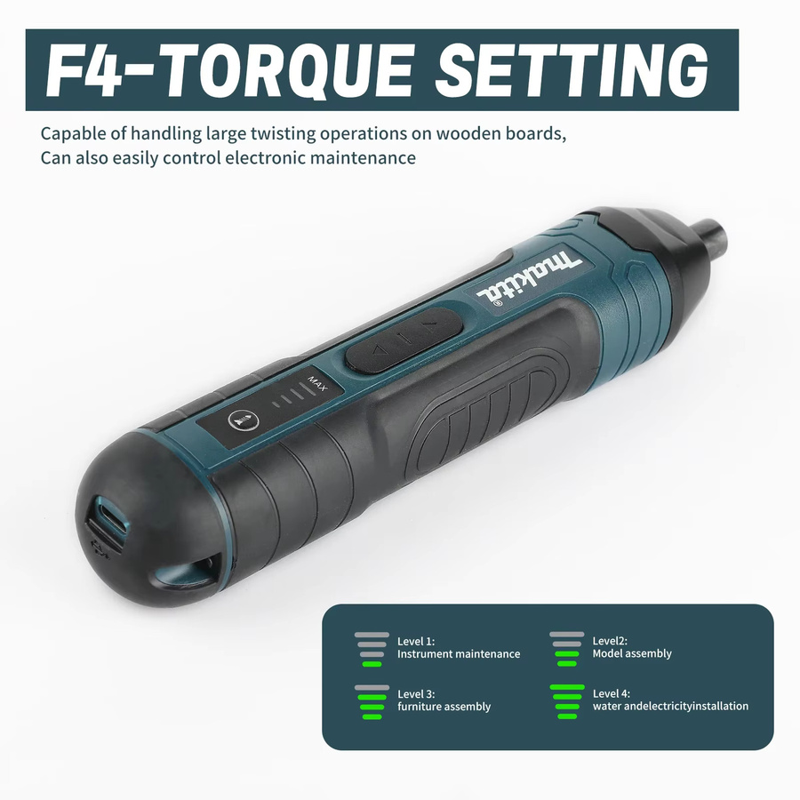 Makita Tragbarer Akku-Bohrschrauber mit drehmomentregulierbarer Funktion und 1300mAh Akku - Bild 3