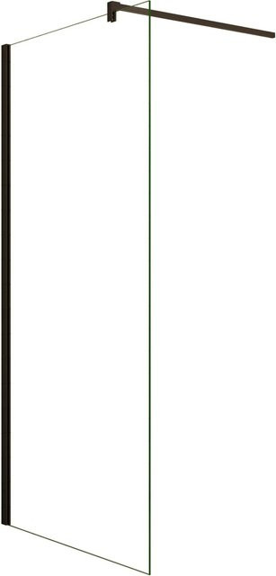 AICA Walk In Duschwand Schwarzrahmen mit Stabilisator, ESG-Glas transparent, B: 110 cm, H: 200 cm - Bild 1