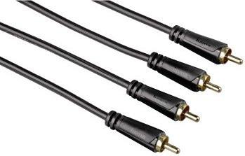 Hama Audio-Kabel mit 2 Cinch-Steckern, vergoldet, Schwarz, Länge: 3,0 m - Bild 1