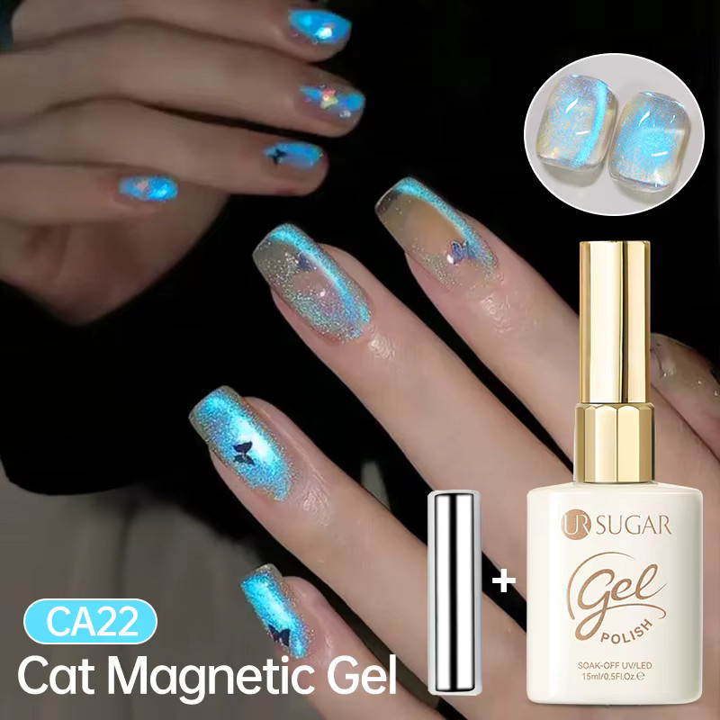 UR SUGAR Blue Tears Cat Magnetic Gel Nagellack-Set, 2 x 15 ml - Bild 3