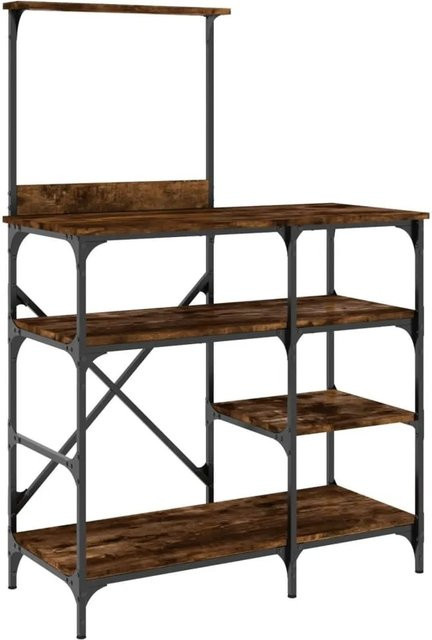 vidaXL Bäckerregal in Räuchereiche aus Holzwerkstoff und Metall, B/T/H: 90 x 40 x 132 cm - Bild 1