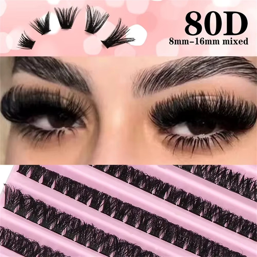 LIMEIKAI Cluster-Wimpern, 10 Reihen, 40/60/80D, 8-16mm, D-Curl, 3D-Effekt - Bild 5