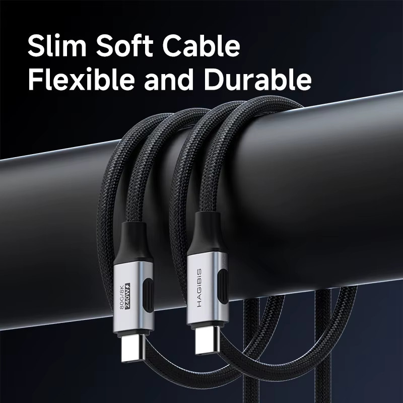 Hagibis USB 4 Kabel USB-C auf USB-C Ultra-Weich 240W 80Gbps Hochgeschwindigkeitskabel kompatibel mit Thunderbolt 4/5 und iPhone 17 - Bild 2