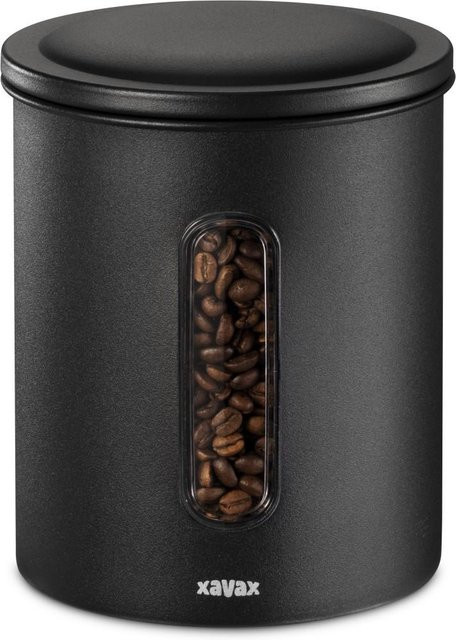 XavaX Luftdichte Kaffeedose aus Metall für 500g Bohnen oder 700g Pulver, Schwarz, B/T/H: 16,5 x 12,5 x 12,5 cm - Bild 1