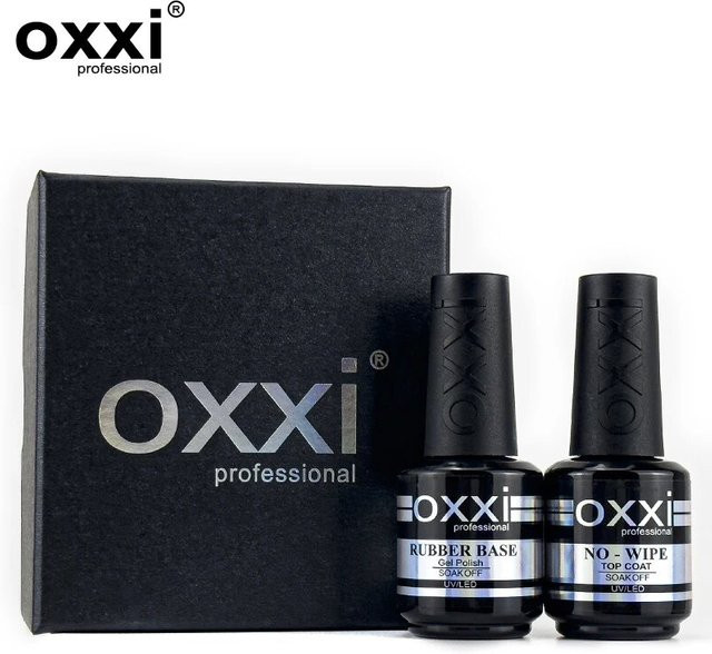 Oxxi Professional Gummi Basis Lack UV-Gel, 2er Set, 15 ml, glänzend - Bild 1