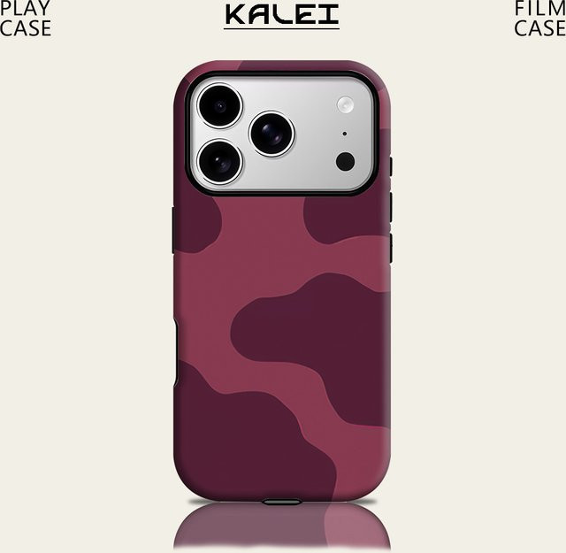 Potdemiel Magnetische Handyhülle Fuchsia Gradient Wave Double-Layer Tough Case für iPhone 17 16 15 14 Pro Max Plus in Pink und Purple - Bild 1