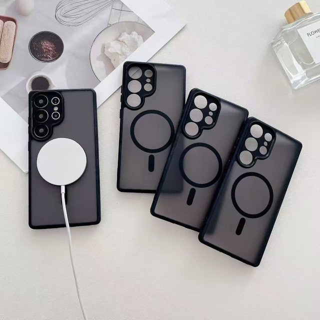 Ricestate Magnetische Hülle für Samsung Galaxy S26 S25 S24 FE S23 S22 Plus Ultra, Matte Transparente Stoßfeste Rückabdeckung mit MagSafe und kabelloser Ladefunktion - Bild 1
