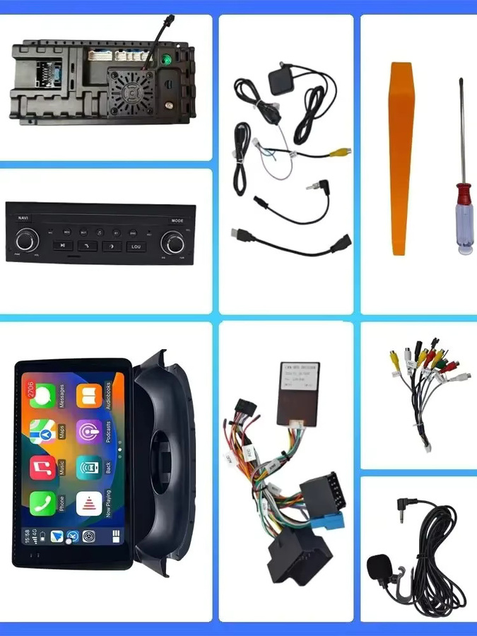 Android 13 Autoradio mit drahtlosem CarPlay und Android Auto für Peugeot 206 (2004-2008) und Citroen C2 (2006-2013), Schwarz - Bild 6