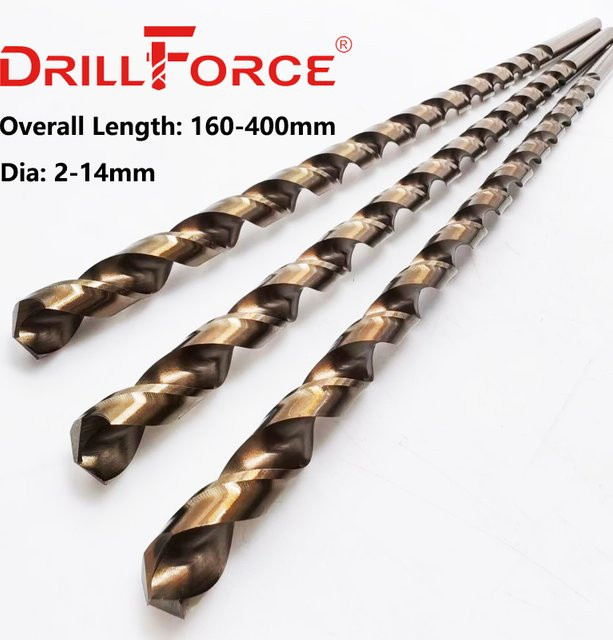 Drillforce Tools HSSCO 5 % M35 Kobalt Spiralbohrer für Edelstahl, legierter Stahl und Gusseisen, Farbe: Silber - Bild 1