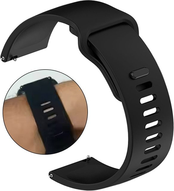 Huami Silikonarmband, Schwarz, 22mm 20mm, Smartwatch Sportarmband - Bild 1